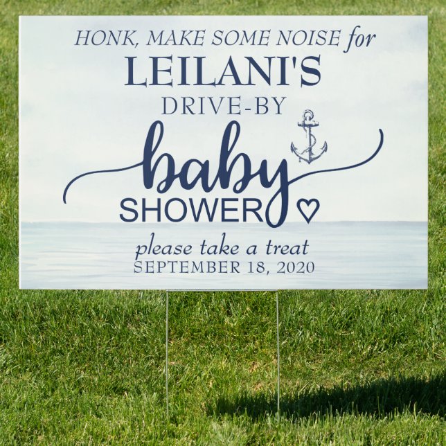 Drive-By Nautical Ocean Navy Yard Sign (Insitu)