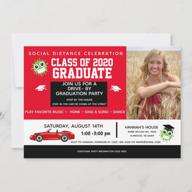 Drive By Parade, 2020 Graduation Party Announcement (Front)