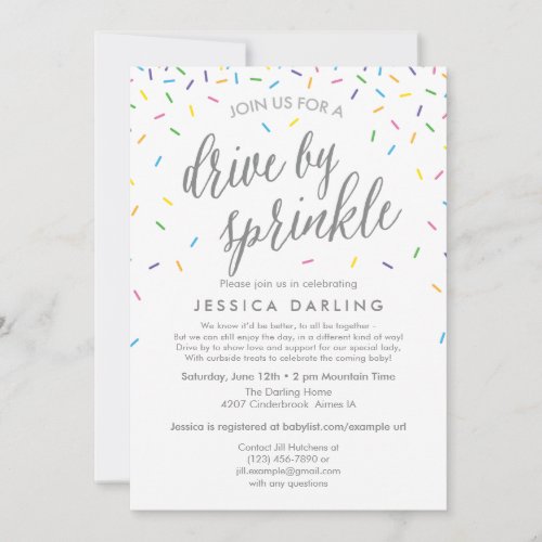 Drive by Sprinkle by Baby Shower Invitation