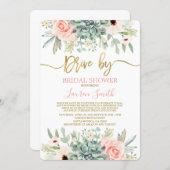 Drive by succulents Bridal Shower Invitation (Front/Back)