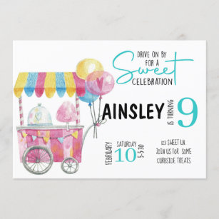 DRIVE BY SWEET TREAT BIRTHDAY Candy Invitation