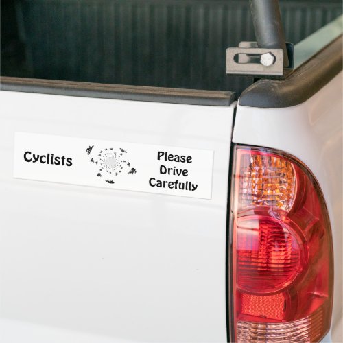 Drive Carefully Abstract Bicycle Race Road Safety Bumper Sticker