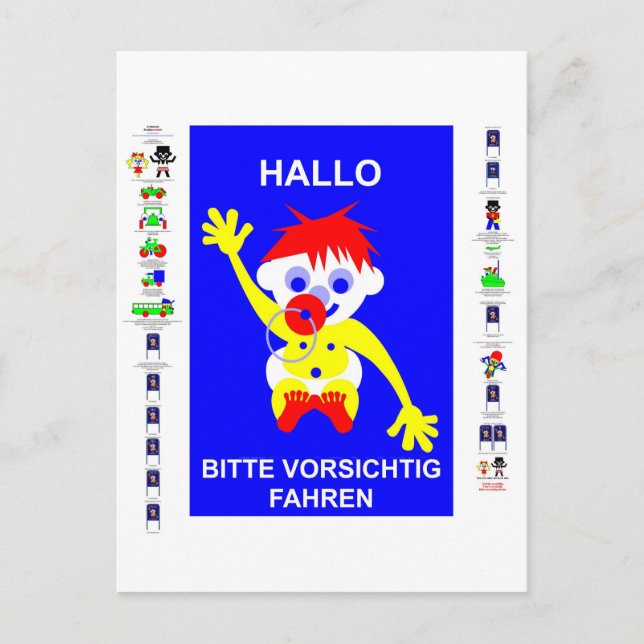 Drive carefully - in German. Postcard (Front)