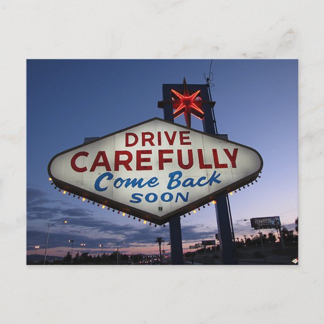 Drive Carefully Las Vegas Postcards (Front)