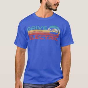 Drive Electric Vehicle Ev Car Retro Sunset vintage T-Shirt