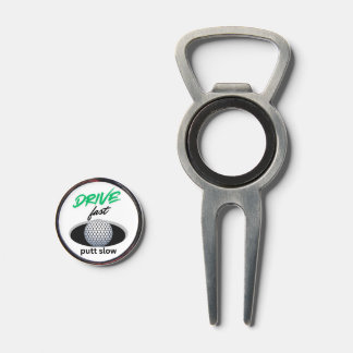 Drive Fast, putt slow Divot Tool