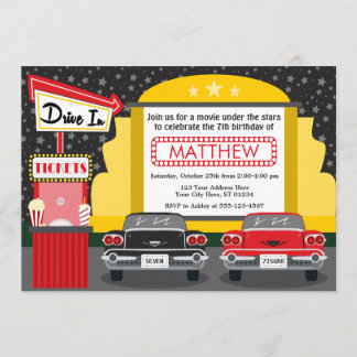 Drive In Movie Party Invitation | Outdoor Movie