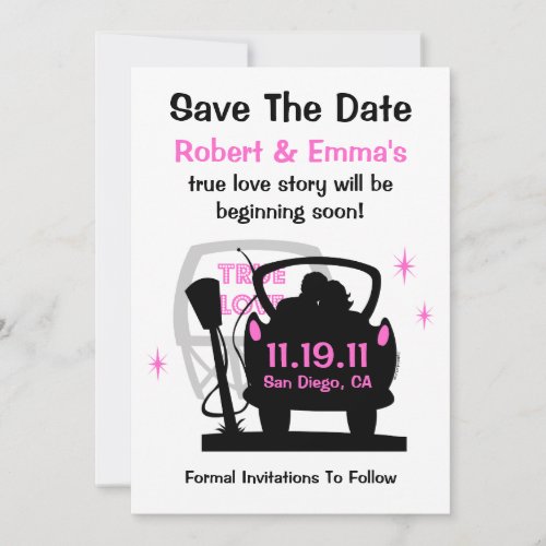 Drive In Newlyweds Save The Date Announcement