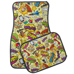 Drive in Style: Retro Comic Cool Car Mats
