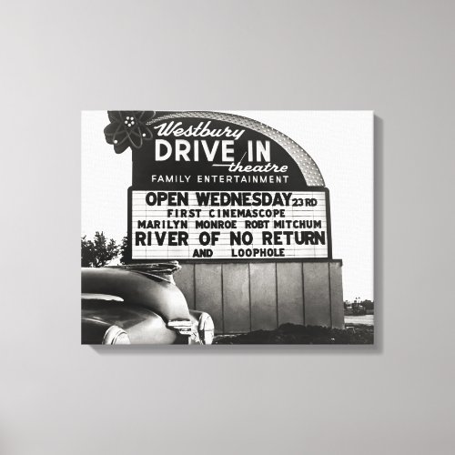 Drive_In Theater 1954 Canvas Print