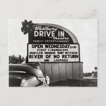 Drive-in Theater  1954 Postcard by HistoryPhoto at Zazzle