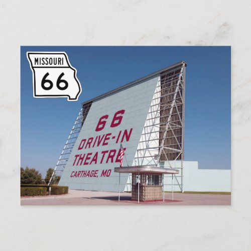 Drive In Theatre Route 66 Carthage Missouri  Po Postcard