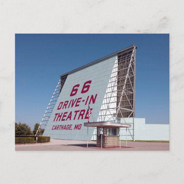 Drive In Theatre, Route 66, Carthage, Missouri  Postcard (Front)