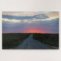 Drive into a pink sunset 1014 pieces jigsaw puzzle