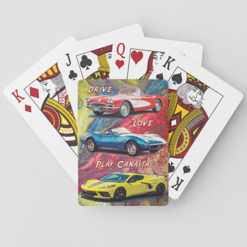 Drive Love Play Canasta Poker Cards