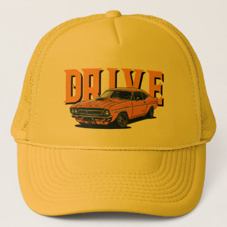 DRIVE – Orange Vintage Car Cap