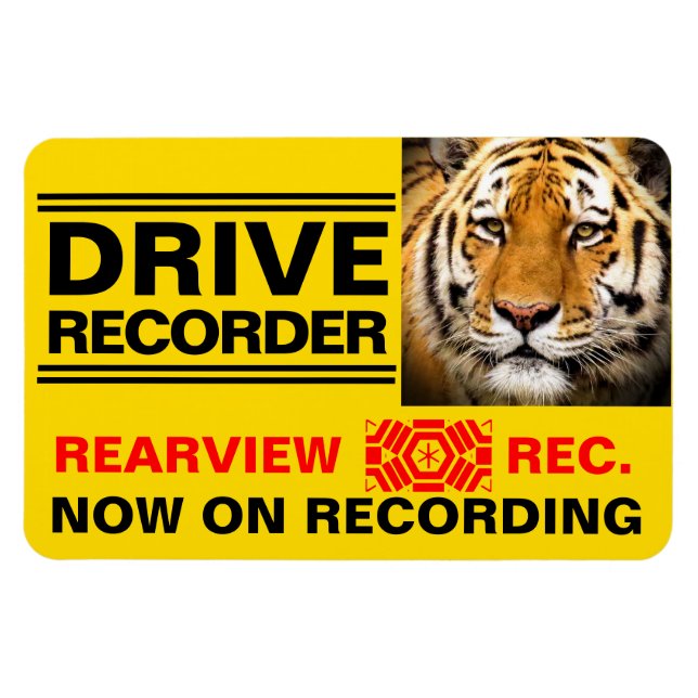 DRIVE RECORDER Warning Plate(Tiger) Magnet (Horizontal)