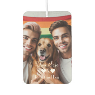 Drive Safe Gay Couple Love   Custom Photo  Air Freshener