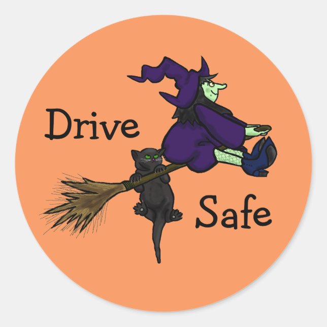 Drive Safe Halloween Stickers  (Customize It!) (Front)