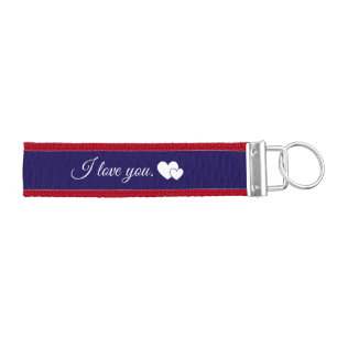 Drive Safe Handsome I Love You Blue Color Wrist Keychain