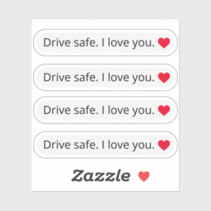Drive safe I love you rearview mirror Family 4 Sticker