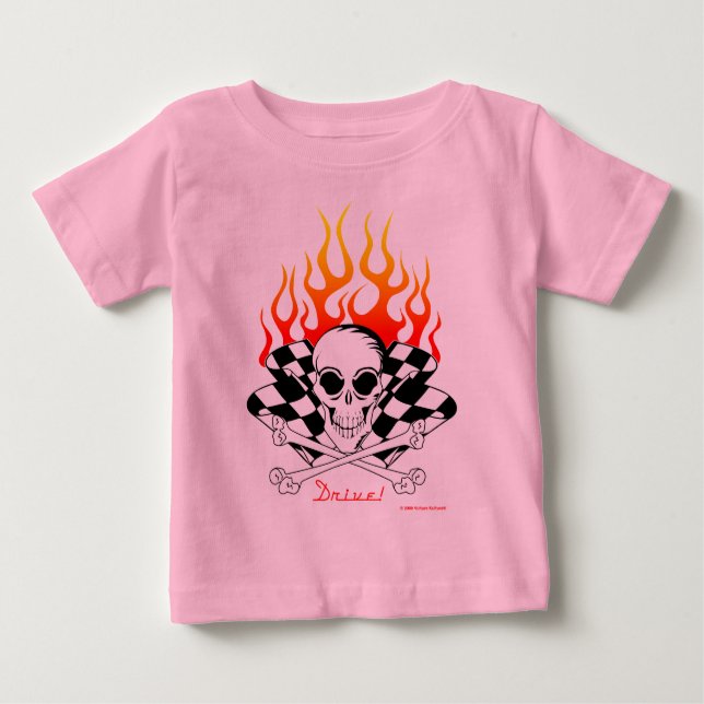 Drive! - Skull and Crossed Bones Baby T-Shirt (Front)
