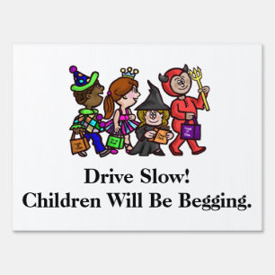 Drive Slow Halloween Children's Safety Yard Sign