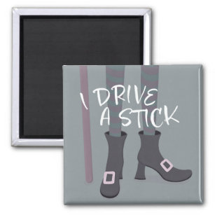 Drive Stick Witch Broomstick funny Halloween Magnet