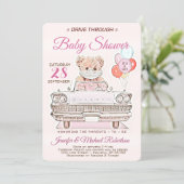 Drive Through Baby Shower for a Girl Invitation (Standing Front)