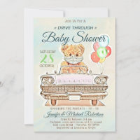 Drive Through Baby Shower for Boy or Girl Invitation