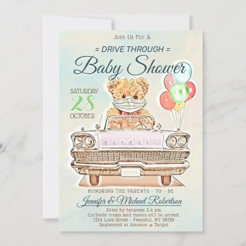 Drive Through Baby Shower for Boy or Girl Invitation