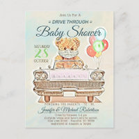 Drive Through Baby Shower for Boy or Girl Postcard