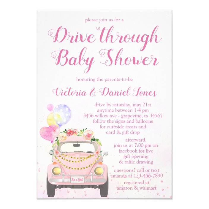 Drive Through Baby Shower Invitation 