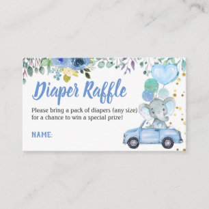 Drive Through Boy Baby Shower Diaper Raffle Ticket Enclosure Card