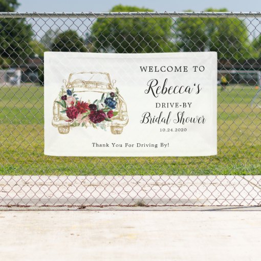 Drive Through Bridal Shower Sign Banner Zazzle
