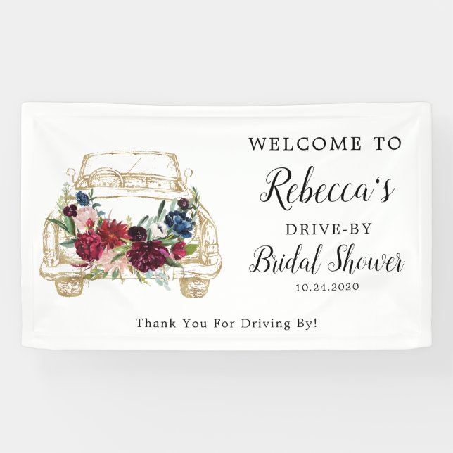 Drive Through Bridal Shower Sign Banner (Horizontal)