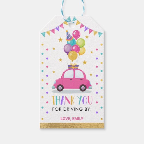 Drive Through Girl Birthday Sweet Treats Favor Gift Tags