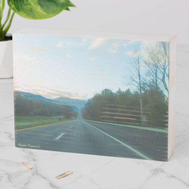 Drive Through Western North Carolina Wooden Box Sign (In Situ Horizontal)