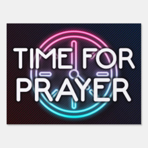 Drive thru Prayer Event Neon Sign Time for Prayer