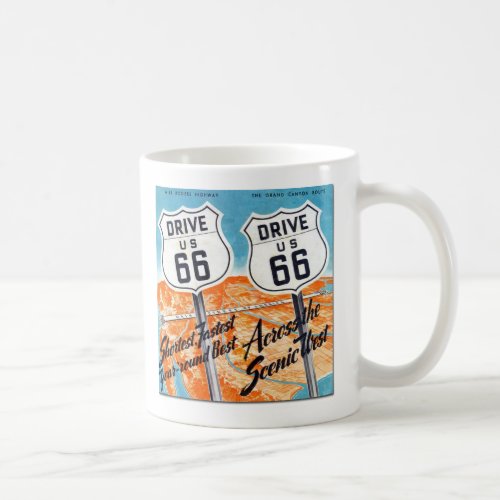 Drive US Route 66 Retro Guide Coffee Mug