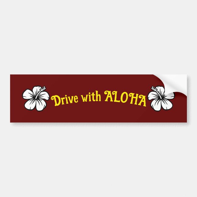 Drive with ALOHA Bumper Sticker (Front)
