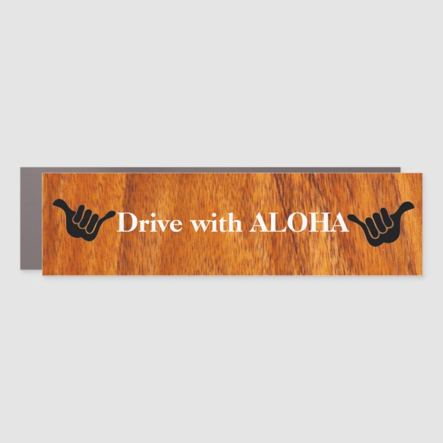 drive with aloha car magnet (Front)