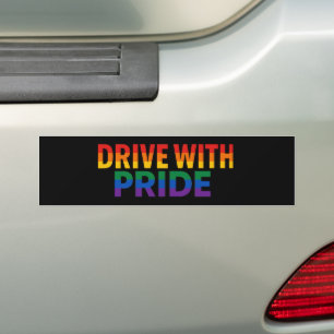 Drive With Pride – Bold LGBTQ+ Bumper Sticker