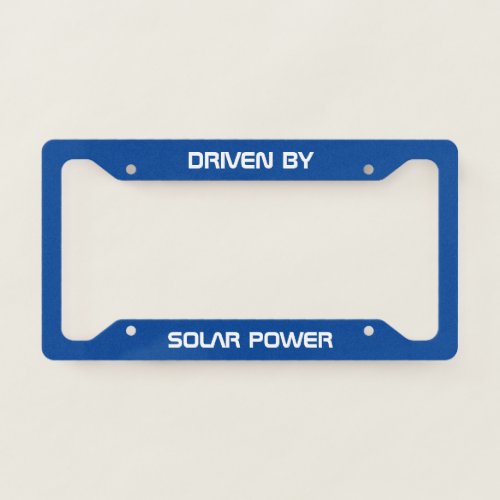Driven By Solar Power License Plate Frame