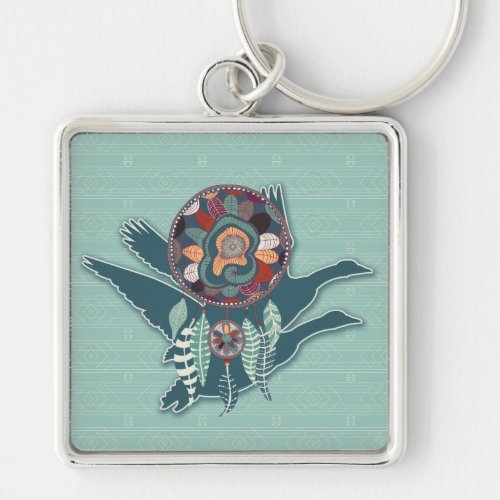 Driven Goose Spirit Guide for Native American Keychain