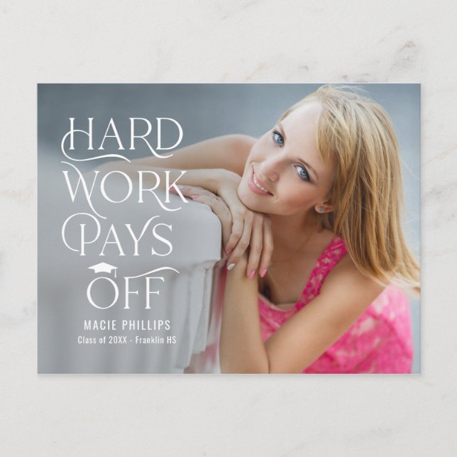 Driven Grad Editable Color Graduation Postcard (Front)