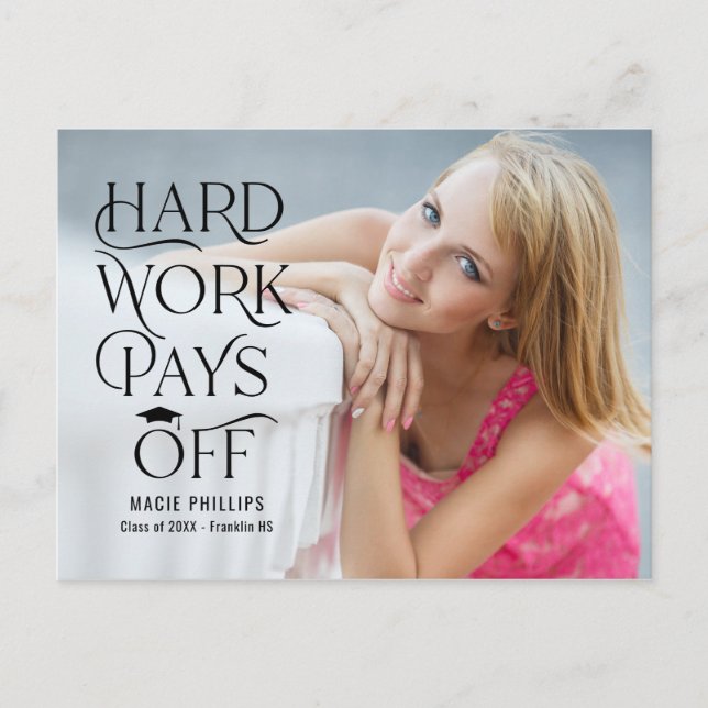 Driven Grad Editable Color Graduation Postcard (Front)