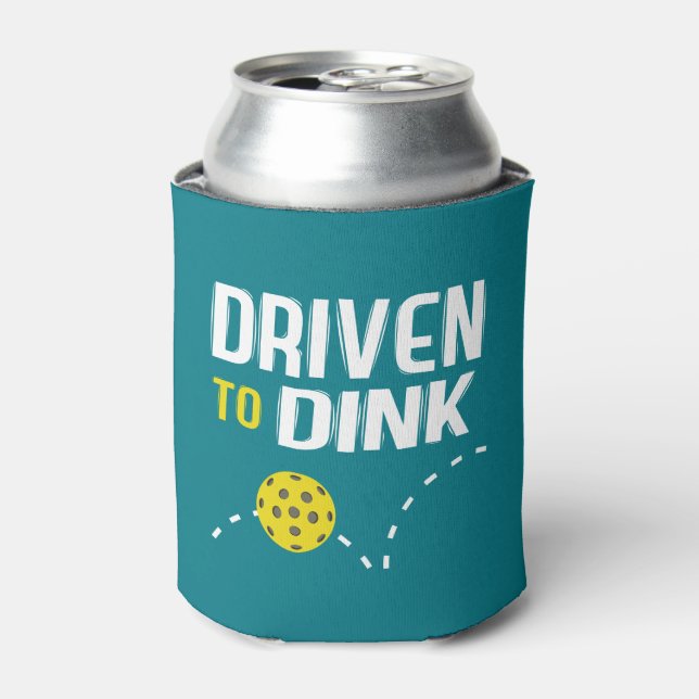 "Driven to Dink" Pickleball Can Cooler (Can Front)