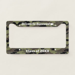 Driven To Succeed Grad Plate - Camo License Frame