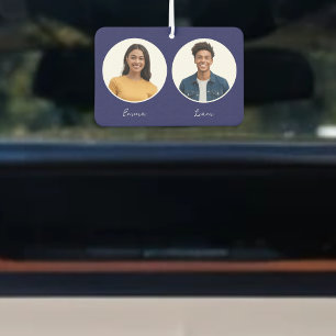 Driver and Partner Photos Names Reversible Custom Air Freshener